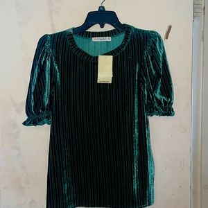 Emerald velvet top Lg